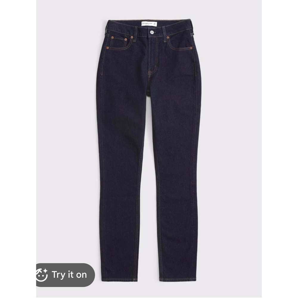 NWOT Abercrombie & Fitch Ankle Straight Ultra High Rise Jeans Dark Wash 30 10S